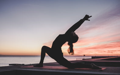 model practicing yoga