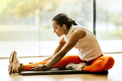 Woman in athleisure wear doing yoga