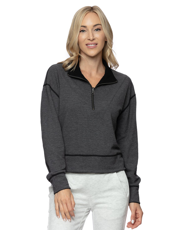 Andrea Fleece Reversible Quarter Zip