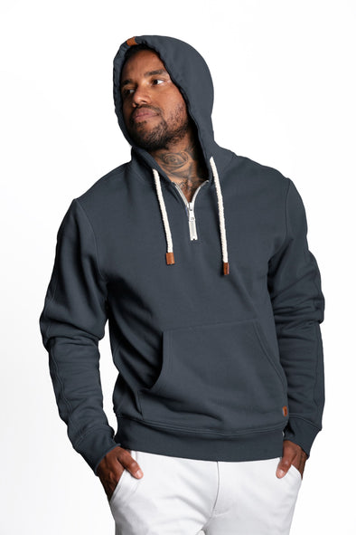 Later Quarter Zip Hoodie Navy